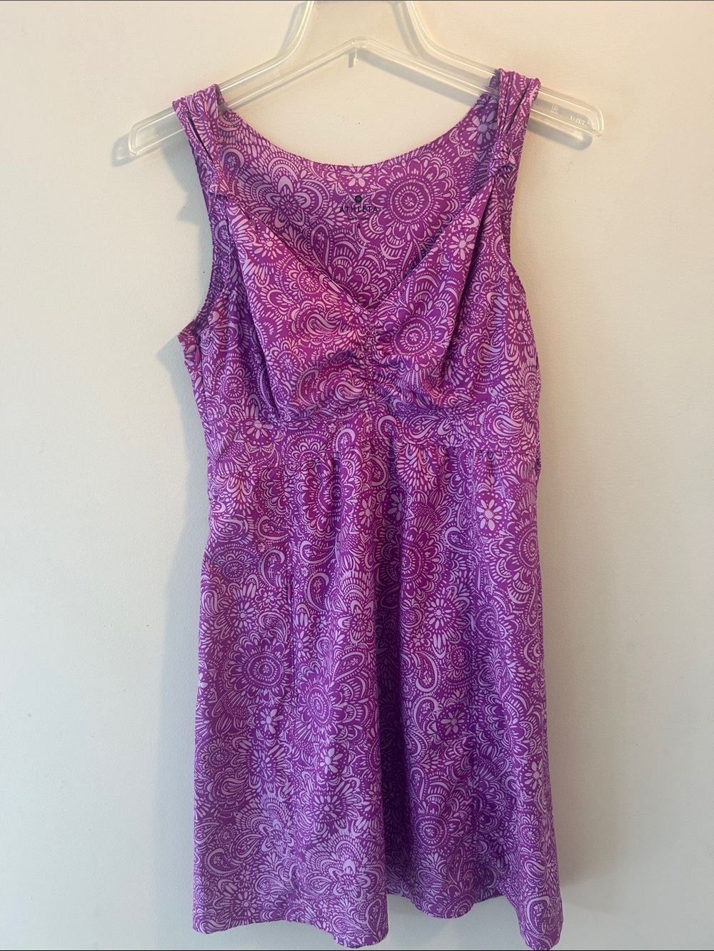 Athleta Purple Floral Twist-Front Midi Dress